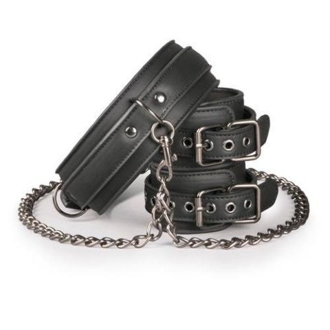 Kajdanki-Leather Collar With Handcuffs Kajdanki-Leather Collar With Handcuffs