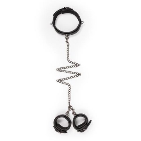 Kajdanki-Leather Collar With Handcuffs Kajdanki-Leather Collar With Handcuffs