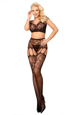 Rougir de Desir - Top i rajstopy - TOP+COLLANT RESILLE T01 NOIR T.U
