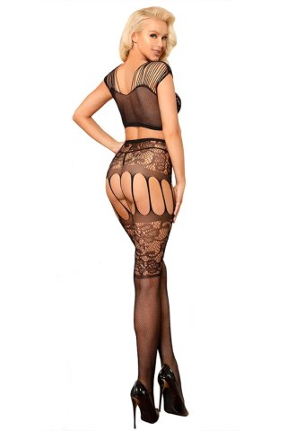 Rougir de Desir - Top i rajstopy - TOP+COLLANT RESILLE T01 NOIR T.U