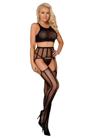 ROUGIR DE DESIR - Komplet TOP+COLLANT RESILLE T02 NOIR T.U