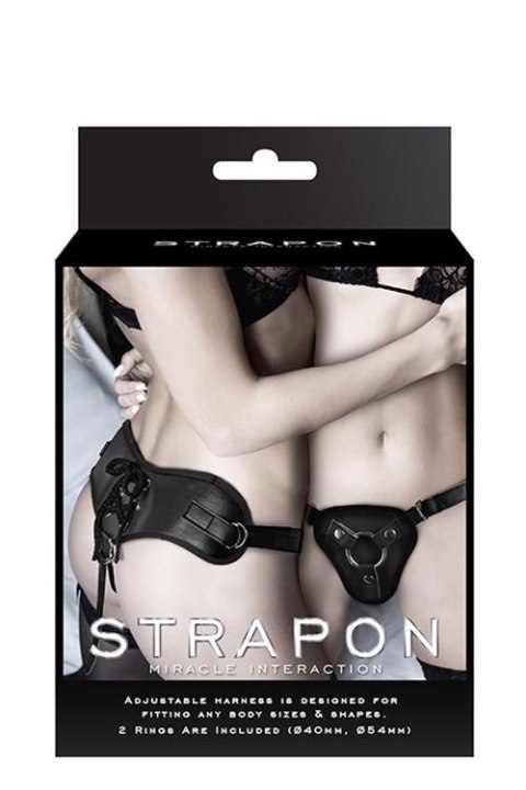 STRAPON BLACK PU HARNESS WITH TWO RINGS STRAPON BLACK PU HARNESS WITH TWO RINGS