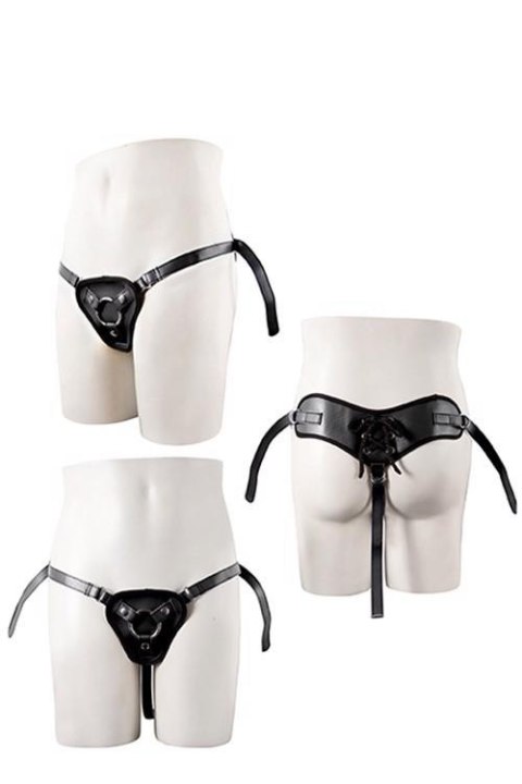STRAPON BLACK PU HARNESS WITH TWO RINGS STRAPON BLACK PU HARNESS WITH TWO RINGS