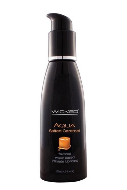 WICKED - Lubrykant smakowy na bazie wody - AQUA SALTED CARAMEL FLAVORED 120 ml