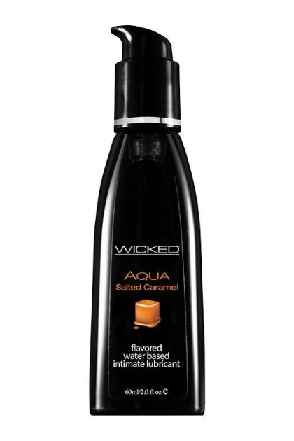 WICKED - Lubrykant smakowy na bazie wody - AQUA SALTED CARAMEL FLAVORED 60ML