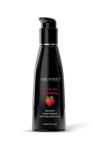 WICKED - Lubrykant smakowy na bazie wody - AQUA STRAWBERRY FLAVORED 120ML