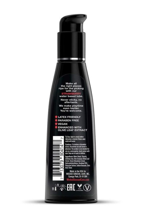 WICKED - Lubrykant smakowy na bazie wody - AQUA STRAWBERRY FLAVORED 120ML WICKED - Lubrykant smakowy na bazie wody - AQUA STRAWBERRY FLAVORED 120ML