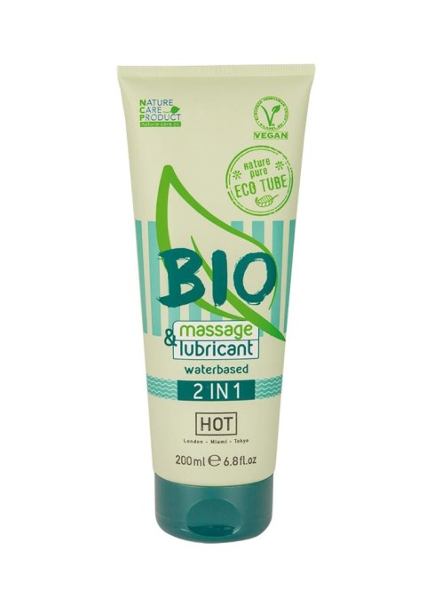 HOT - Żel na bazie wody - BIO massage & lubricant waterbased 2in1 200 ml HOT - Żel na bazie wody - BIO massage & lubricant waterbased 2in1 200 ml