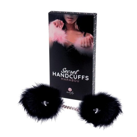 BLACK MARABOU HANDCUFFS BLACK MARABOU HANDCUFFS