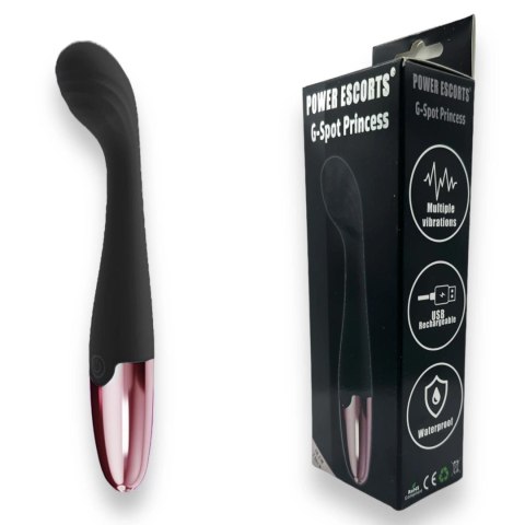 Power Escorts - Black - G Spot Princess Black - 18 Cm / 7 Inch Silicone G Spot Vibrator Power Escorts - Black - G Spot Princess Black - 18 Cm / 7 Inch Silicone G Spot Vibrator