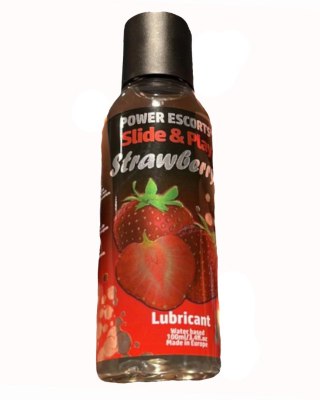 Power Escorts - Żel smakowy - Strawberry Lubricant 100ml Slide&Play