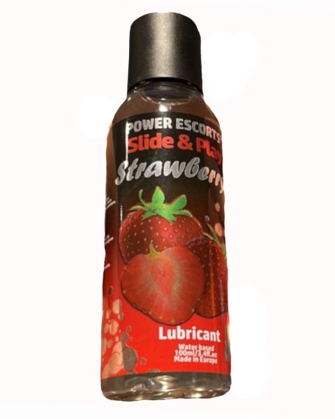 Power Escorts - Żel smakowy - Strawberry Lubricant 100ml Slide&Play Power Escorts - Żel smakowy - Strawberry Lubricant 100ml Slide&Play