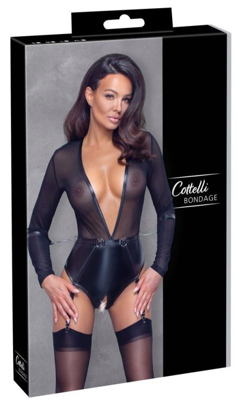 Cottelli - Body z kajdankami - Body black S Cottelli - Body z kajdankami - Body black S