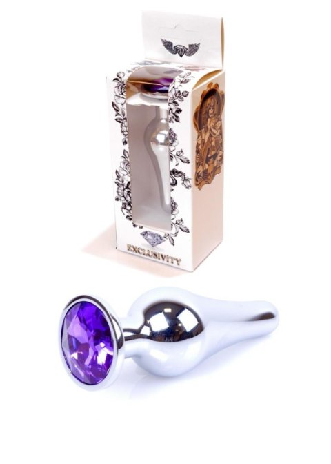 Plug-Jewellery Silver BUTT PLUG- Purple Plug-Jewellery Silver BUTT PLUG- Purple
