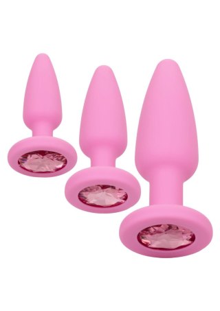 Zestaw 3 korków analnych z kryształkmi - Crystal Booty Kit Pink