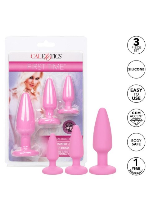Zestaw 3 korków analnych z kryształkmi - Crystal Booty Kit Pink Zestaw 3 korków analnych z kryształkmi - Crystal Booty Kit Pink
