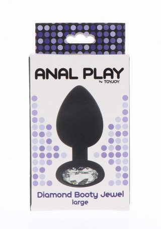 Korek analny z kryształkiem - Diamond Booty Jewel Large Black