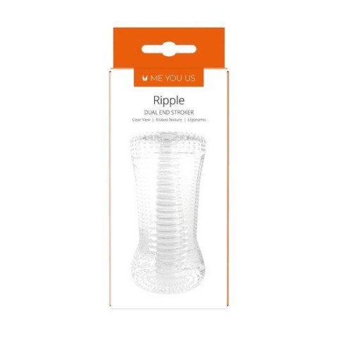 Masturbator- Me You Us Ripple Dual End Stroker Male Masturbator Transparent Masturbator- Me You Us Ripple Dual End Stroker Male Masturbator Transparent