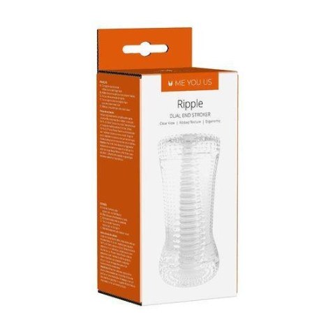 Masturbator- Me You Us Ripple Dual End Stroker Male Masturbator Transparent Masturbator- Me You Us Ripple Dual End Stroker Male Masturbator Transparent
