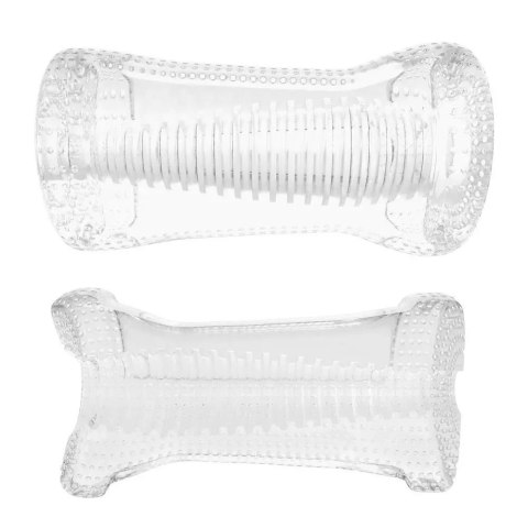 Masturbator- Me You Us Ripple Dual End Stroker Male Masturbator Transparent Masturbator- Me You Us Ripple Dual End Stroker Male Masturbator Transparent