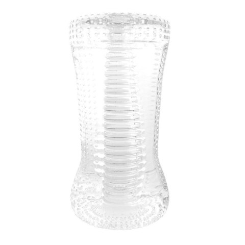 Masturbator- Me You Us Ripple Dual End Stroker Male Masturbator Transparent Masturbator- Me You Us Ripple Dual End Stroker Male Masturbator Transparent