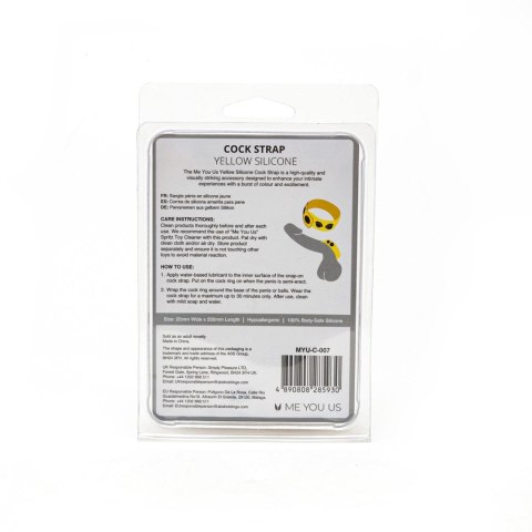 Me You Us Yellow Silicone Cock Strap Me You Us Yellow Silicone Cock Strap