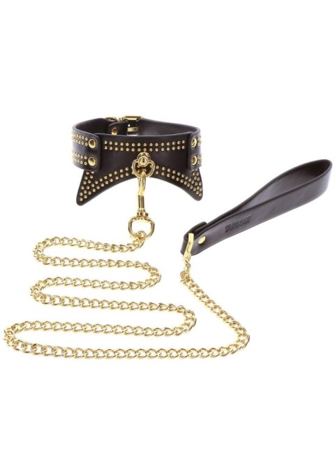 Smycz z obrożą - Studded Collar and Leash Black Smycz z obrożą - Studded Collar and Leash Black