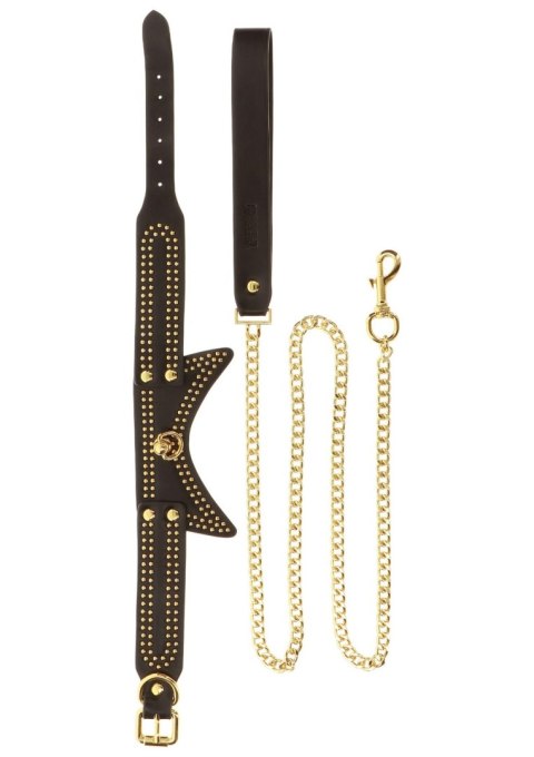 Smycz z obrożą - Studded Collar and Leash Black Smycz z obrożą - Studded Collar and Leash Black