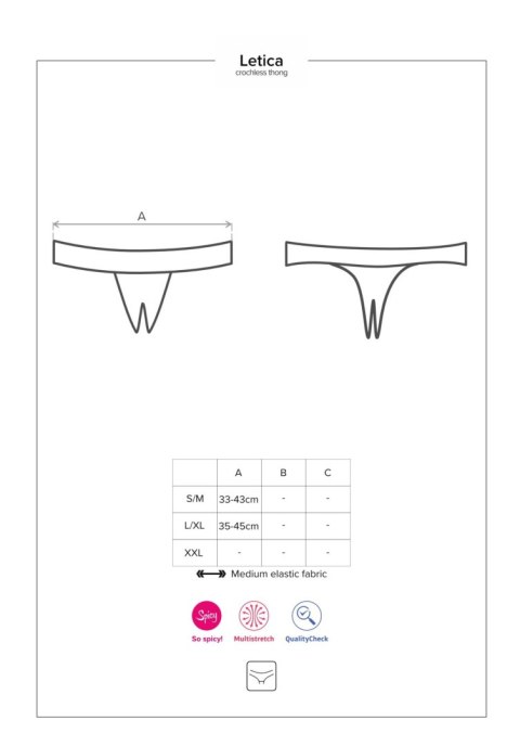 Obsessive - Letica stringi otwarte czarne S/M Obsessive - Letica stringi otwarte czarne S/M