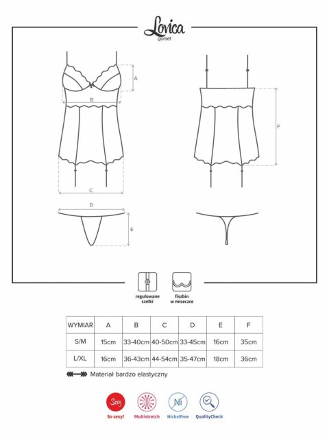 Obsessive - Lovica gorset i stringi S/M Obsessive - Lovica gorset i stringi S/M