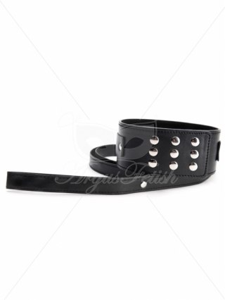 Smycz z obrożą - Black Collar With Leash