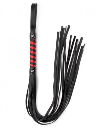 Pejcz - Black Red Long Stripe Flogger