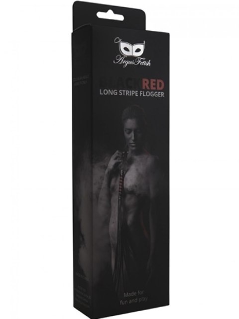 Pejcz - Black Red Long Stripe Flogger Pejcz - Black Red Long Stripe Flogger
