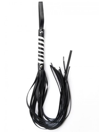 Pejcz - Black White Long Stripe Flogger