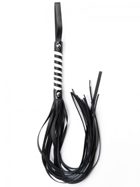 Pejcz - Black White Long Stripe Flogger Pejcz - Black White Long Stripe Flogger