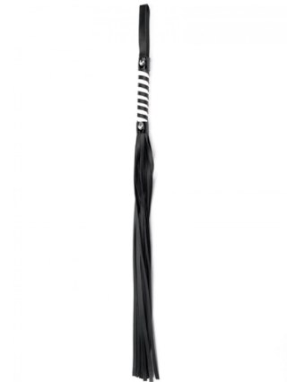 Pejcz - Black White Long Stripe Flogger