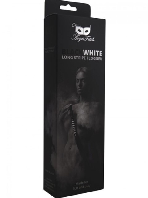Pejcz - Black White Long Stripe Flogger Pejcz - Black White Long Stripe Flogger