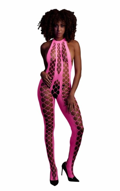 Ouch! - Bodystocking with Halterneck - Pink - XS/XL