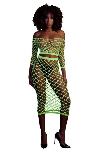 Ouch! - Komplet - Long Sleeve Crop Top and Long Skirt - Green - XS/XL