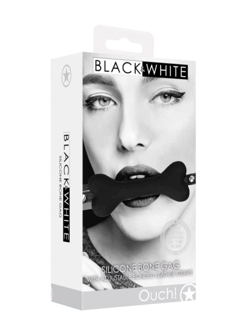 Silicone Bone Gag - With Adjustable Bonded Leather Straps Silicone Bone Gag - With Adjustable Bonded Leather Straps