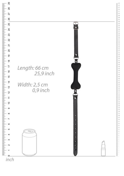 Silicone Bone Gag - With Adjustable Bonded Leather Straps Silicone Bone Gag - With Adjustable Bonded Leather Straps