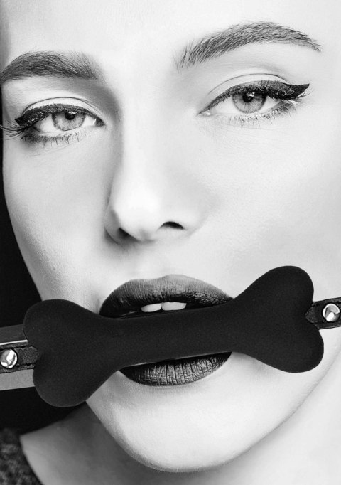 Silicone Bone Gag - With Adjustable Bonded Leather Straps Silicone Bone Gag - With Adjustable Bonded Leather Straps