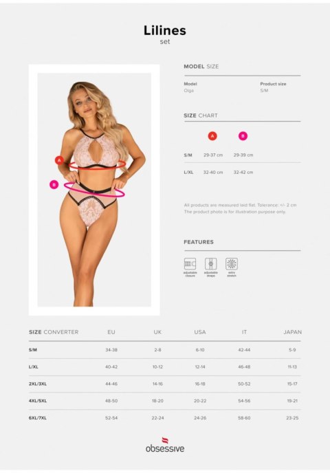 Obsessive - Lilines komplet 2 częściowy S/M Obsessive - Lilines komplet 2 częściowy S/M