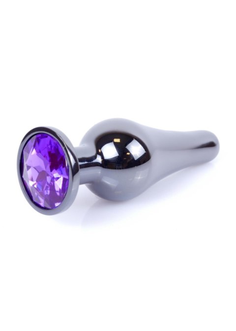 Plug-Jewellery Dark Silver BUTT PLUG- Purple Plug-Jewellery Dark Silver BUTT PLUG- Purple