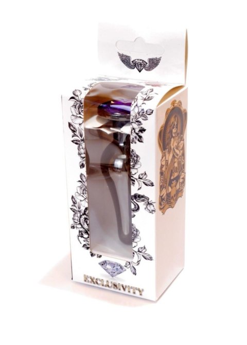 Plug-Jewellery Dark Silver BUTT PLUG- Purple Plug-Jewellery Dark Silver BUTT PLUG- Purple