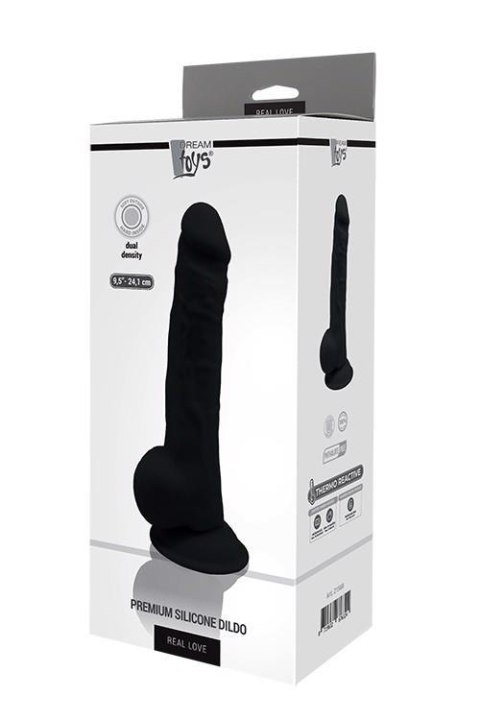 REAL LOVE DILDO 9.5INCH BLACK REAL LOVE DILDO 9.5INCH BLACK