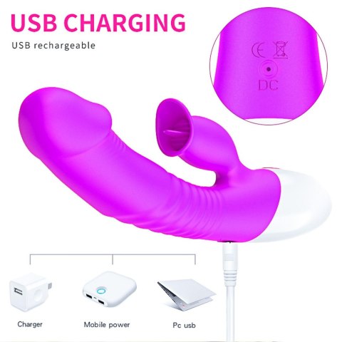 Wibrator-Silicon, Vibrator 7 Function and Heating Mode, Purple Wibrator-Silicon, Vibrator 7 Function and Heating Mode, Purple