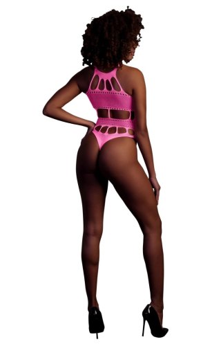 Ouch! - Body with Grecian Neckline - Neon Pink - XS/XL