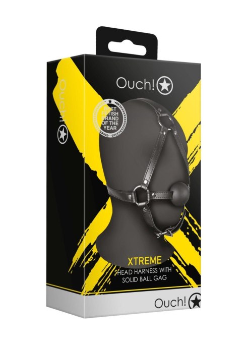 Head Harness with Solid Ball Gag - Black Head Harness with Solid Ball Gag - Black