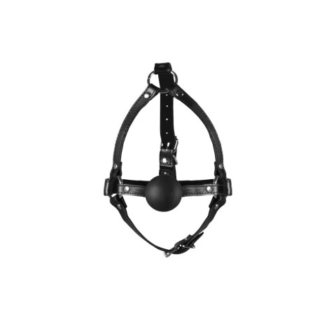Head Harness with Solid Ball Gag - Black Head Harness with Solid Ball Gag - Black